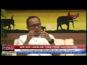 Dilema Pengesahan RUU KPK dan Perppu Presiden, Talkshow Halo Lampung Bersama Dr  Budiono