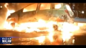 ’’Sedang Belajar’’ Hantam Motor & Terbakar