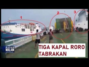 Tiga Kapal Roro Tabrakan Beruntun
