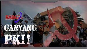 Massa Aksi Lampung Bakar Bendera PKI