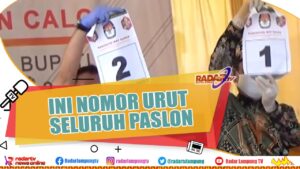 Pilkada Lampung 2020, Ini Nomor Urut Paslon Kada