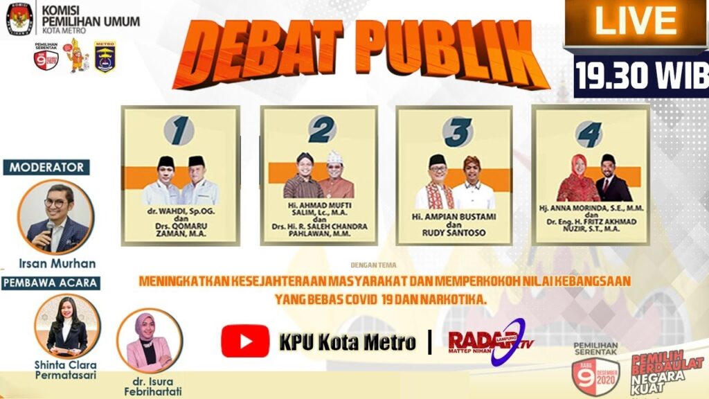 DEBAT PUBLIK CALON WALIKOTA DAN WAKIL WALIKOTA METRO