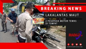 PESAWARAN : Rem Blong, Truk Tewaskan Dua Pesepeda Motor