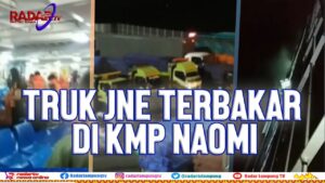Penumpang Panik, Truk JNE Terbakar di KMP Naomi