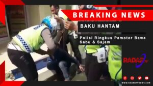 BAKU HANTAM :  Polantas Polres Lampura Ringkus Pemotor Bawa Sabu & Sajam