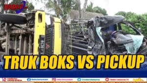Hantam Truk Boks, Sopir Pickup Tewas di Way Kanan