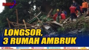 Longsor Kota Bandar Lampung, Tiga Rumah Ambruk