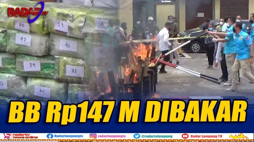 Polda Lampung Musnahkan Barang Bukti  Rp147 Miliar