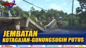 Jembatan Kotagajah Gunungsugih Putus, Pengendara Putar Balik Puluhan Kilometer