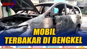 Mobil Ludes Terbakar Di Bengkel Bandar Lampung