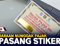Kendaraan Nunggak Pajak Dipasang Stiker