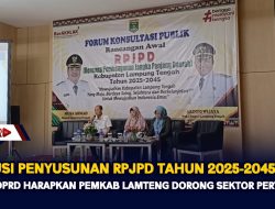 Diskusi Penyusunan RPJPD Tahun 2025-2045, Ketua DPRD Harapkan Pemkab Lamteng Dorong Sektor Pertanian