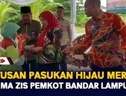 Ratusan Pasukan Hijau Merah Terima ZIS Pemkot Bandar Lampung