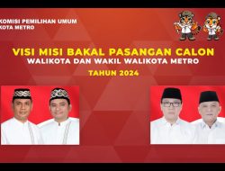 KPU Metro : Visi Misi Bakal Pasangan Calon Walikota dan Wakil Walikota Metro Tahun 2024