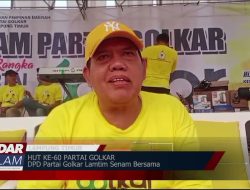 RAYAKAN HUT GOLKAR KE-60 : DPD Partai Golkar Lamtim Senam Bersama