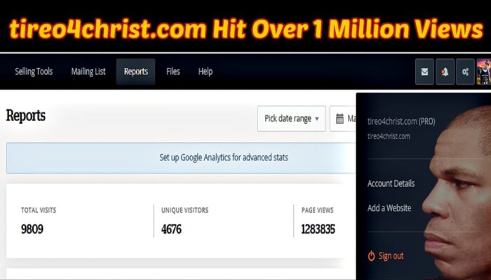 My Website tireo4christ.com Hit Over 1 Million Views !!!!